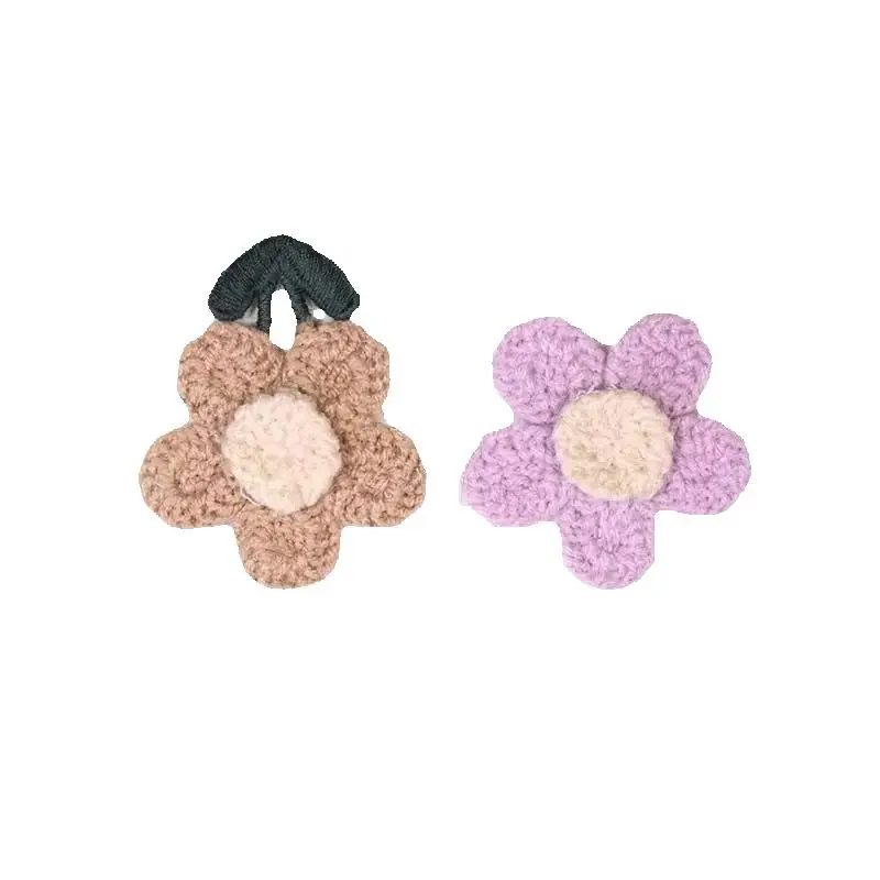 10PCS Colorful 3D Leaf Wool Five Petals Flower Embroidery Patches DIY Computer Embroidery Decorative Clothing Accessories