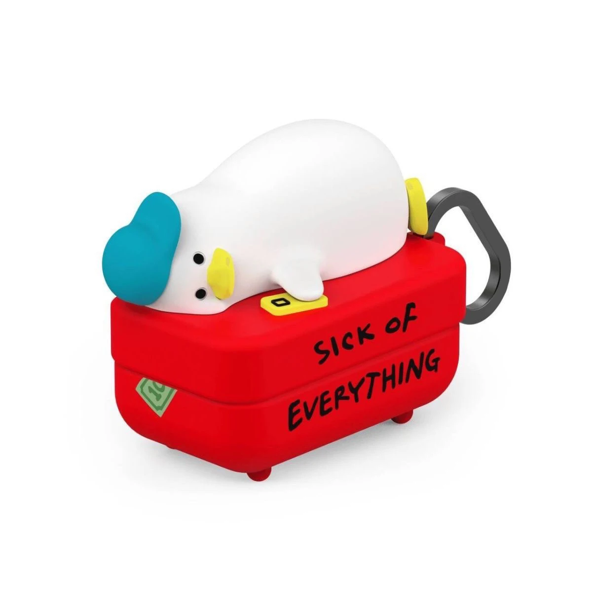 

Sick of Everything Duck Silicone Case for AirPods Pro Pro2 Earbuds Case Cover with Hook