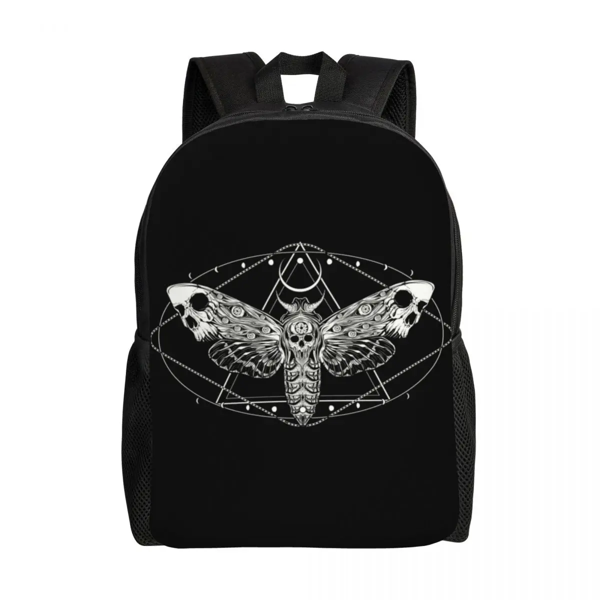 

Surreal Death Moth Backpack School College Student Bookbag Fits 15 Inch Laptop Silence of the Lambs Gothic Goth Bags