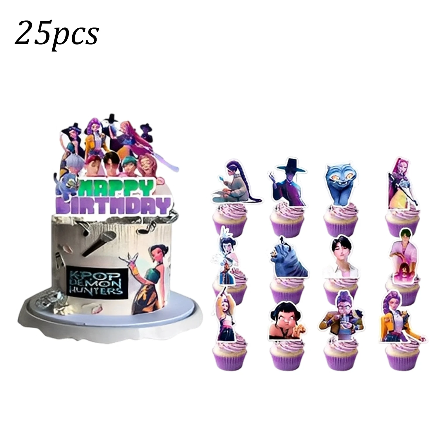 Nowy Zestaw Dekoracji na Urodziny Łowców Demonów, Akcesoria Imprezowe, Topper na Tort, Flaga, Artykuły Kpop, Dekoracje na Urodziny, Impreza Anime