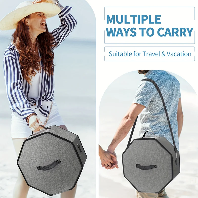[YU]Adjustable Shoulder Strap Hat Case Deformation-resistant Hat Box Portable Hat Storage Bag With Adjustable For Men For Hats