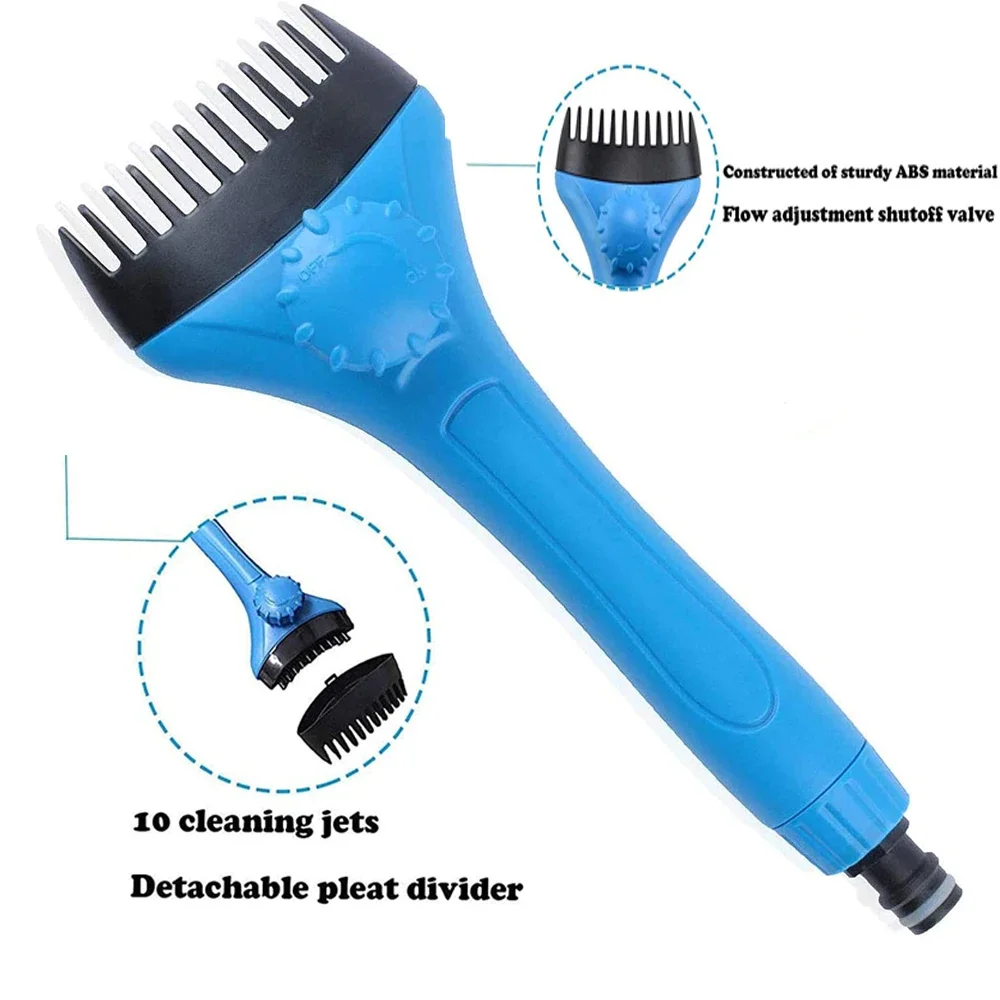 

Pool Spa Filter Cartridge Cleaner Tool Handheld Cleaning Removes Debris and Dirt from Hot Tub Brush Tools (No Adapter)