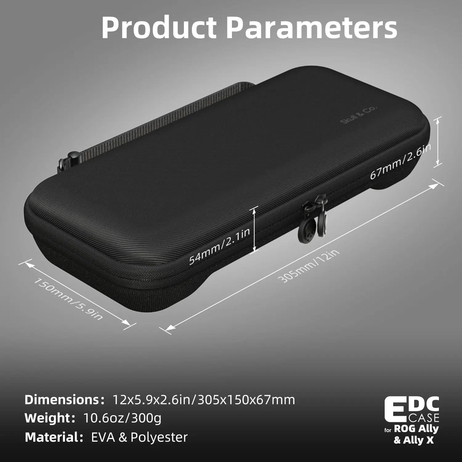Skull & Co. GripCase Ally X Bundle Protective Case EDC Case Portable Hard Shell Storage Bag for ROG Ally X 6