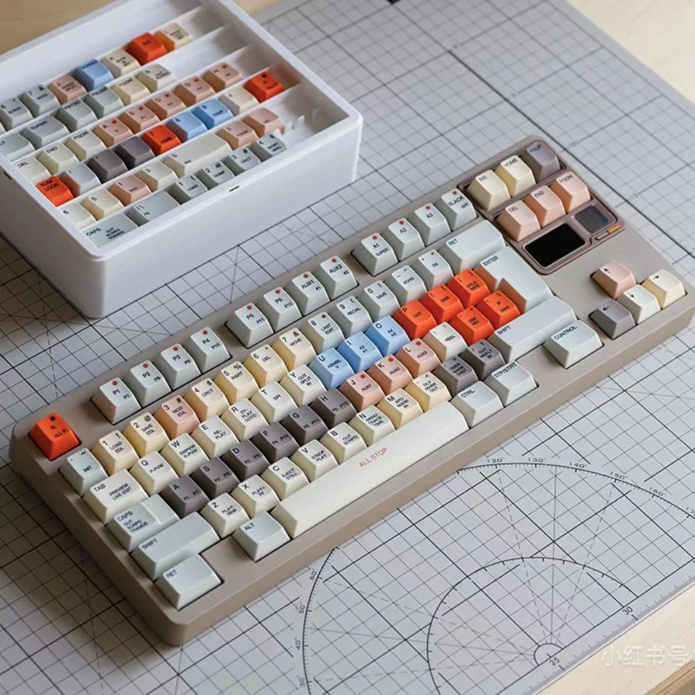 

S9000 Theme Keycap Set 177key PBT Custom Retro Gray Minimalist Keyboard Cap Cherry Profile Gaming KeyCap for Mechanical Keyboard