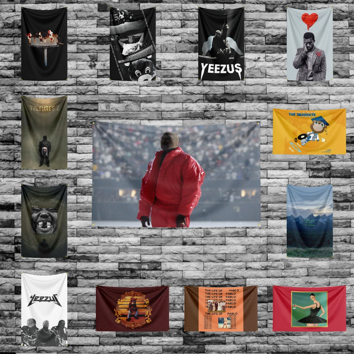 3x5 Ft Rapper kanye wests Flag Polyester Digital Printing Banner for Bedroom Wall Art Out Door Tapestry Decoration