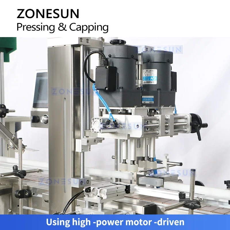 Zonesun Máquina tampadora automática de garrafas, equipamento de tampagem de parafuso, vedação de tampa ZS-XG16X