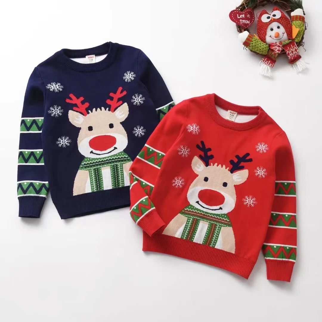 

Children's Christmas autumn and winter new pullover sweater cartoon baby children sweater tide