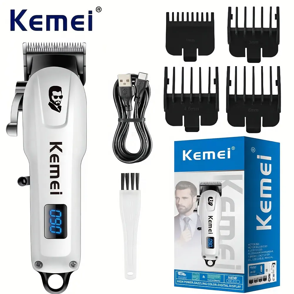 KM-232 Electric Hair Clipper with LED Display Men's Hair Cutting Machine Hair Clipper Professional Hair Clipper