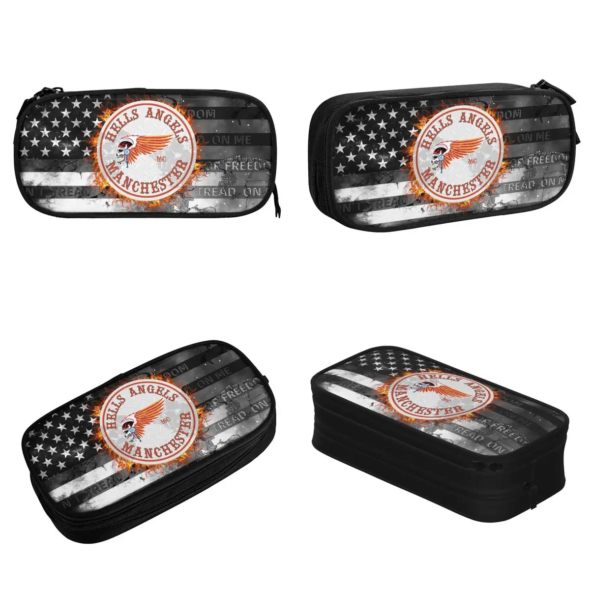 Hells Angels Motorcycle Club Pencil Cases Cute Pen Holder Bag for Student Large Storage School Supplies Gift Pencilcases