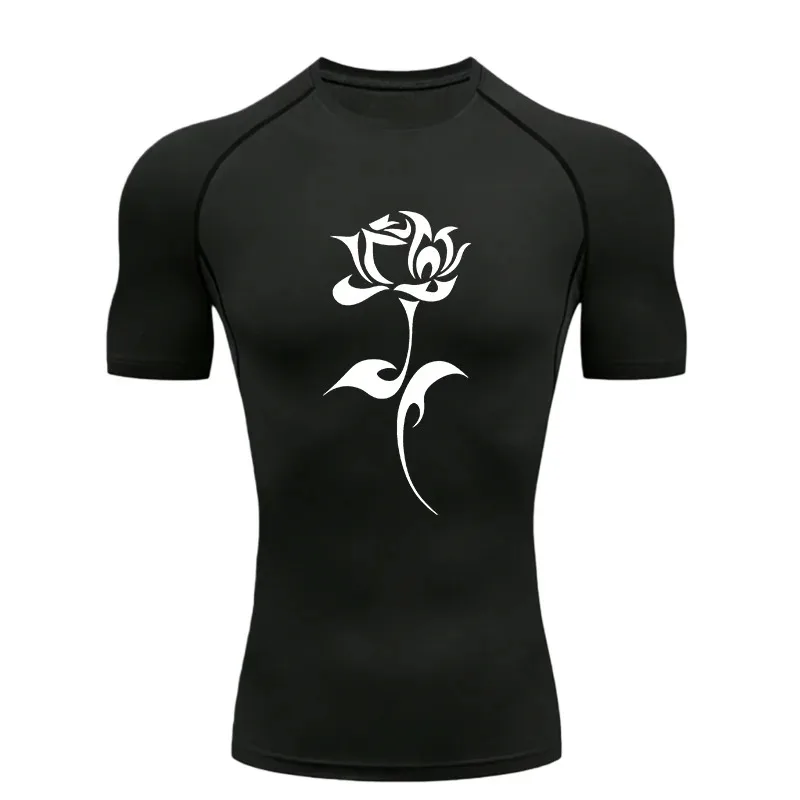 

Men's Sports T-shirt Training Fitness Compression Gym Workout Running Athletic High-Elasticity Absorbing Sweatshirt Elastic Tees