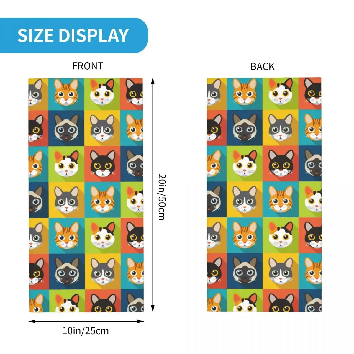 Cute Cat Bandana Neck Gaiter Printed Lover Animal Pet Balaclavas Wrap Scarf Multifunctional Headband Fishing Adult Breathable