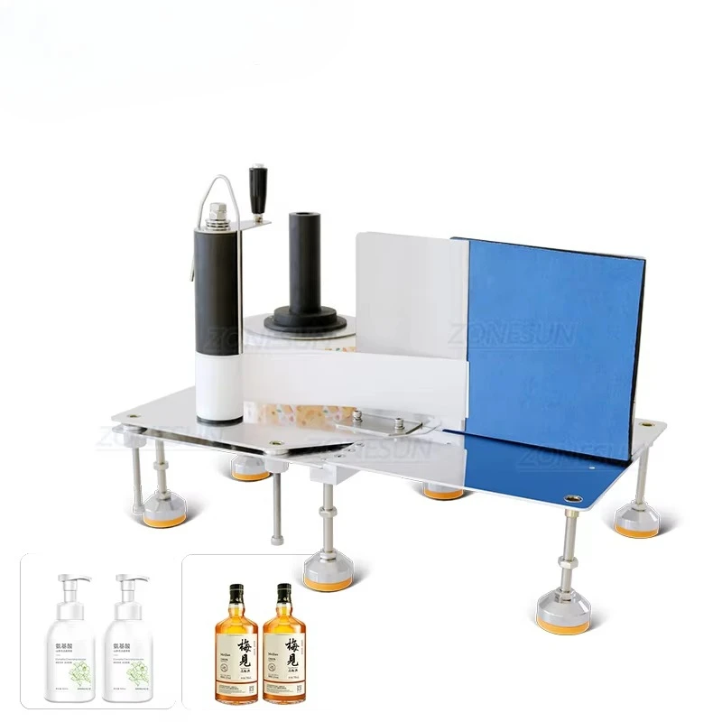 ZONESUN ZS-TB3 Desktop Small Manual Sticker Square Flat Round Bottle Labeling Machine