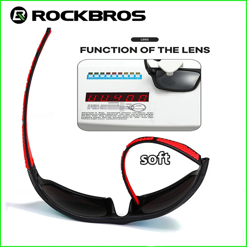 ROCKBROS Racing Bike Sunglasses Men Women Large Lenses Bicycle Glasses UV400 Protection Eyewear Cycling Goggles Outdoor Sport