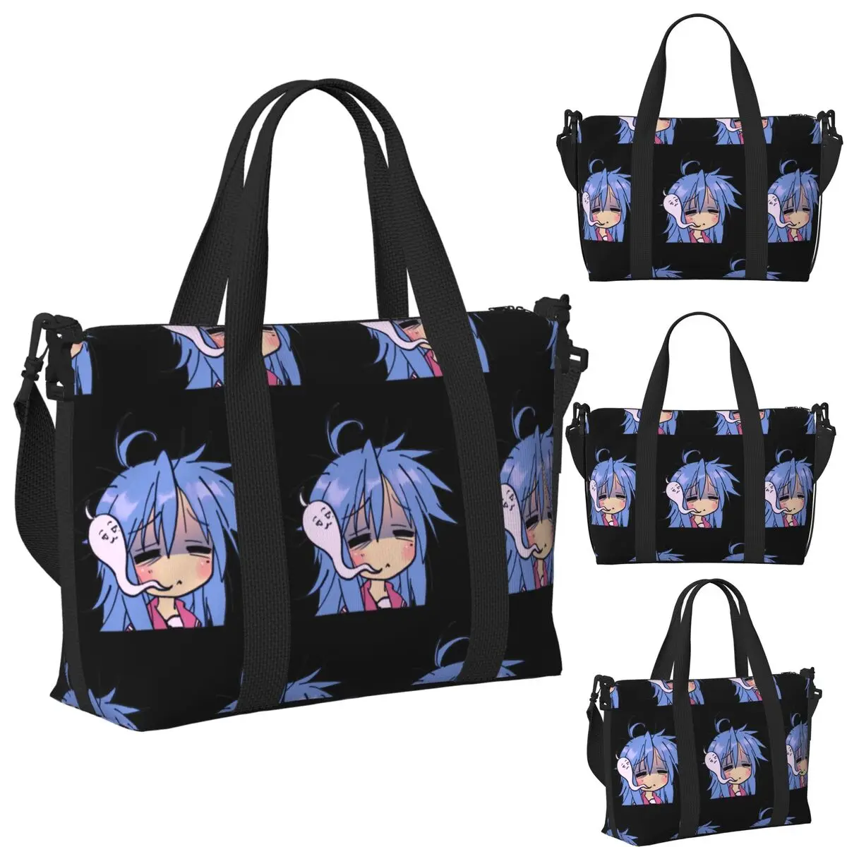 

Dead Tired Izumi Konata Lucky Star Пляжная дорожная сумка Большая вместительная сумка-тоут для спортзала Спортивная женская дорожная сумка для покупок