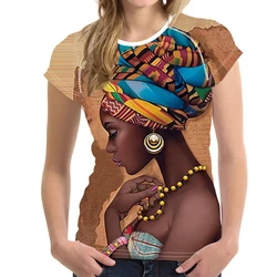 New African Girls T-shirt 3D Print Ethnic Style Tees Women Streetwear Short Sleeve T Shirts Harajuku Oversized Y2k Tops Clothing