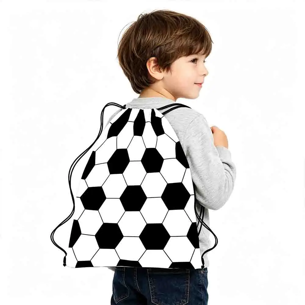 Polyester Storage Sack Wear-Resistant Kids Sports Bag Children'S Sports Backpack Spacious Soccer Fan String Bag For Short Trips