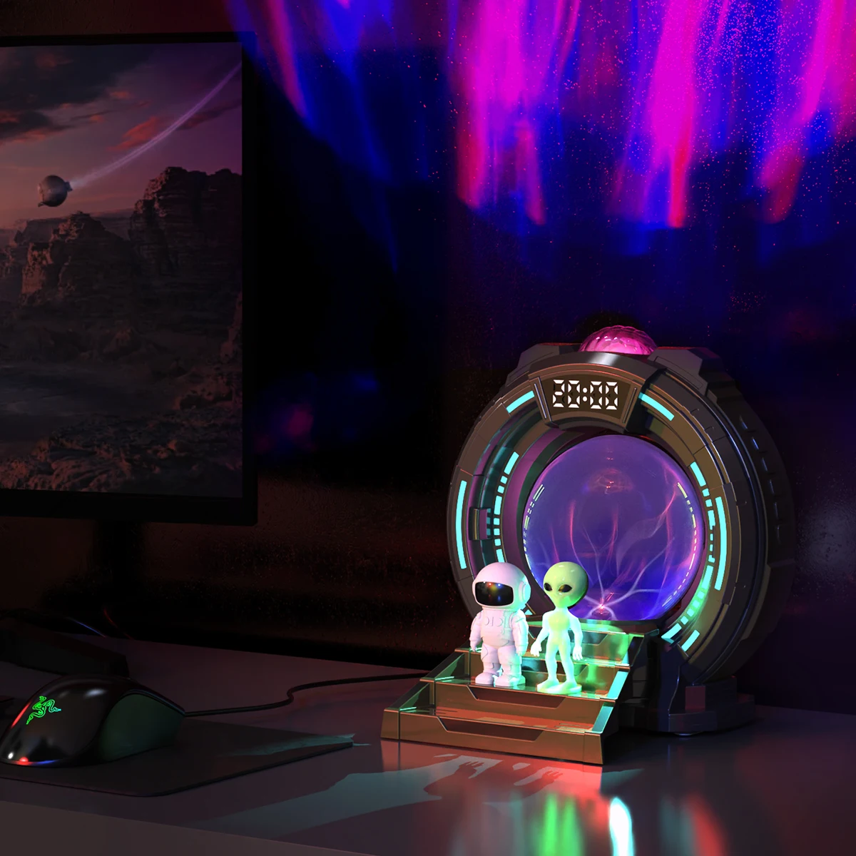 ستارجيت/لاندر/رائد الفضاء كشاف ضوء LED جو ضوء الليل هدية عيد ميلاد سمّاعات بلوتوث ، لغرفة الخيال العلمي ديكور الحفلات #1