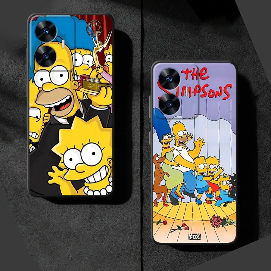 シンプソンズファミリー ソフトバック スマホケース Realme GT Master Neo2 C21 C15 C12 P3 Ultra 6 7 8 9 10 Nazro 50 50i C25 12 14対応