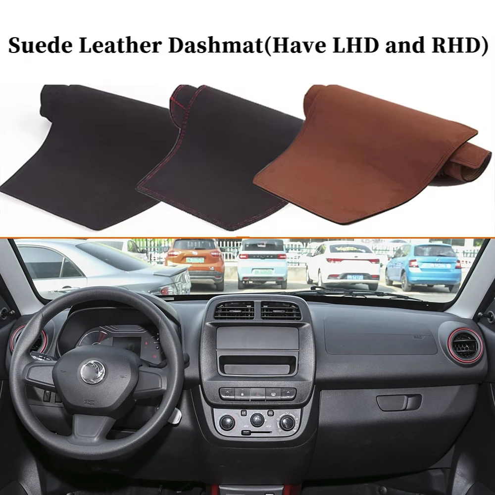 Accessories Car-styling Suede Leather Dashmat Dashboard Cover Dash Mat for Renault Kwid K-ZE Dacia Spring E-Tech 2016 - 2024