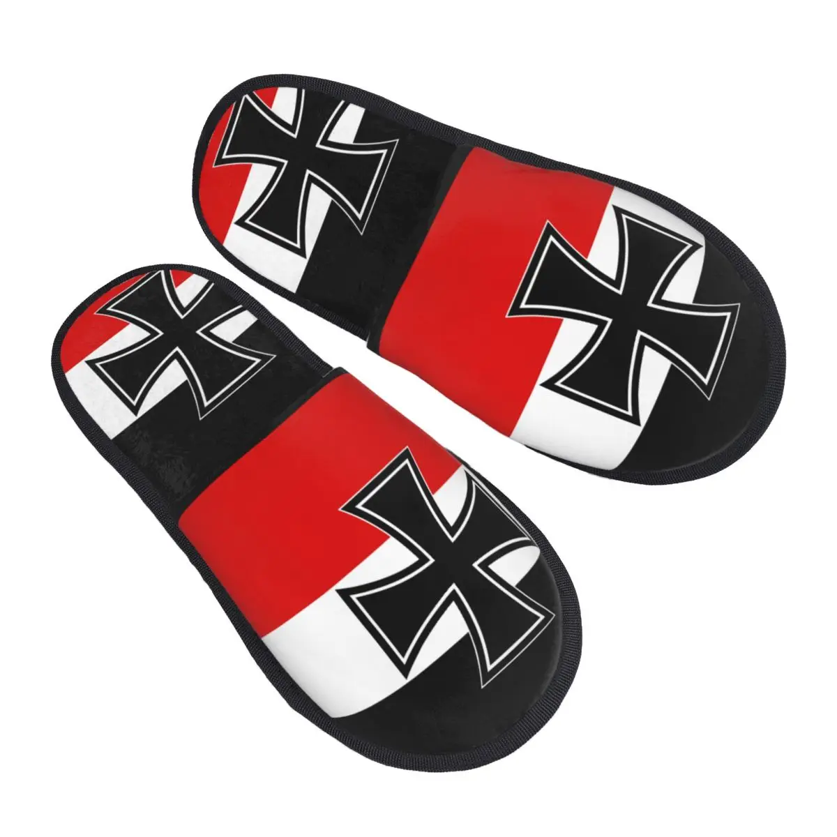 

Custom Print Women German Empire Flag House Slippers Soft Warm Iron Cross Flag Memory Foam Fluffy Slipper Indoor Outdoor Shoes