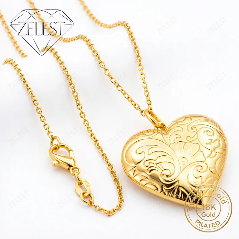18K Gold Plated 16-30 Inch Delicate Floral Openwork Zirconia Pendant Necklace for Women, Fashionable Gift Accessory