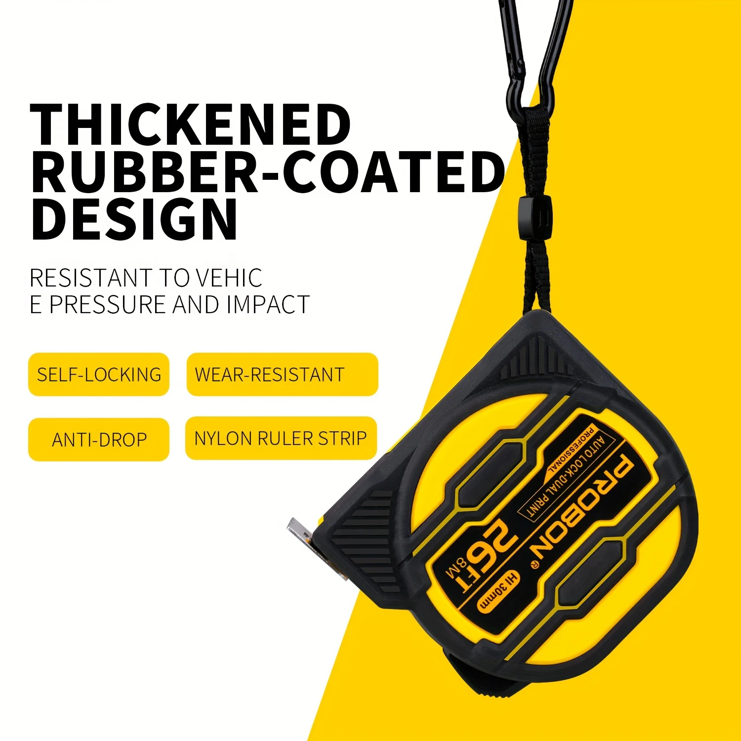 26-Foot Steel Retractable Tape Measure with Easy Read Fractions,Manual-Locking Blade,Bottom with Magnet