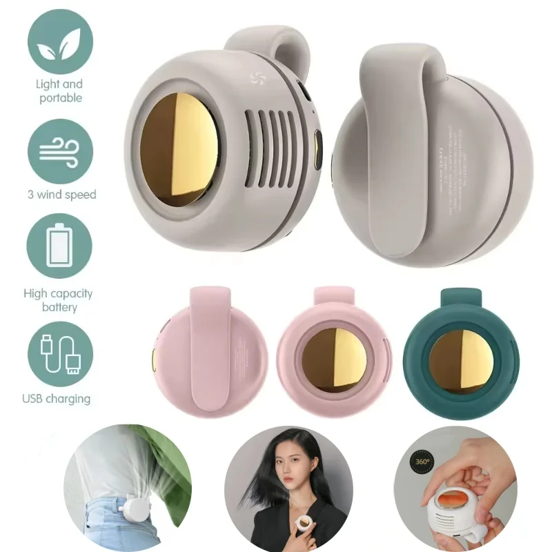 

Портативный безлопастной электрический вентилятор, регулируемый 3-скоростной подвесной вентилятор на талии и шее, подходит для дома на открытом воздухе