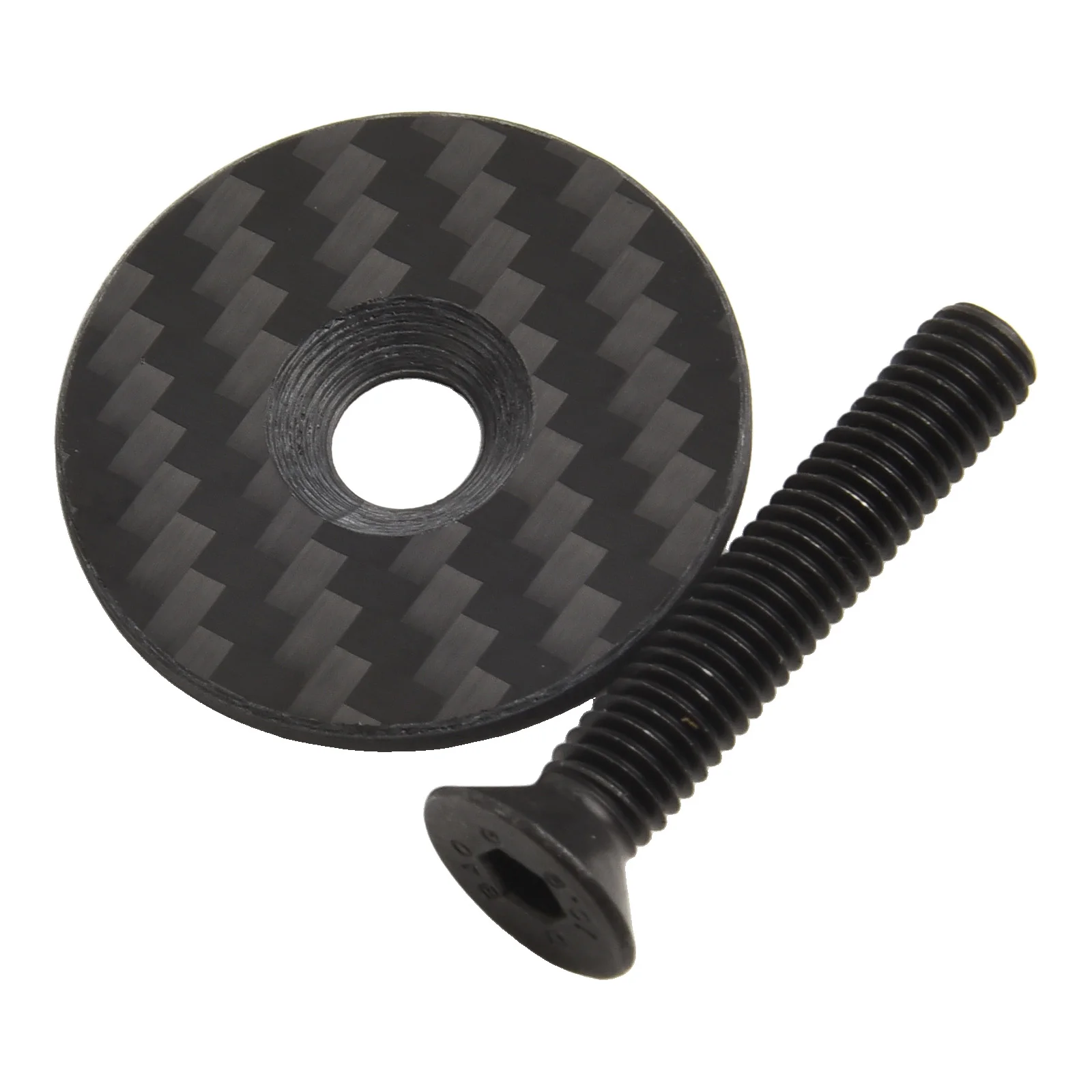 Carbon Fiber Headset Cap Cover  1 1/8 31 8MM  Mountain Bike Road  Streamlined and Elegant  Enhance Bike Performance