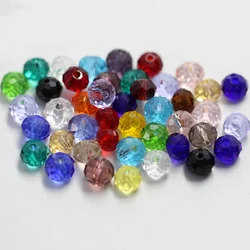 4-8mm Mix color faceted glass round beads Rondelle italyan charm crystal beads for bracelet necklace making DIY jewelry material