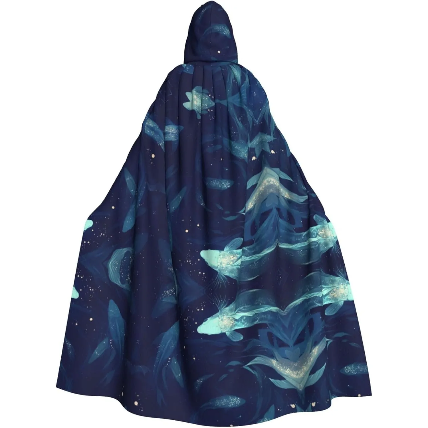 

Накидка с капюшоном и принтом рыбы для взрослых, карнавальная фестивальная накидка, халат для косплея, костюм для вечеринки, готический карнавал