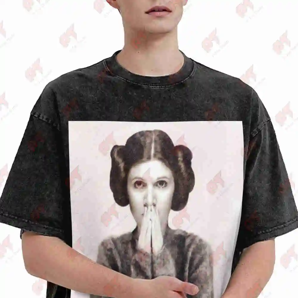 Bjork Leia Album Parody Vintage Washed Tee Pure Cotton T-Shirt