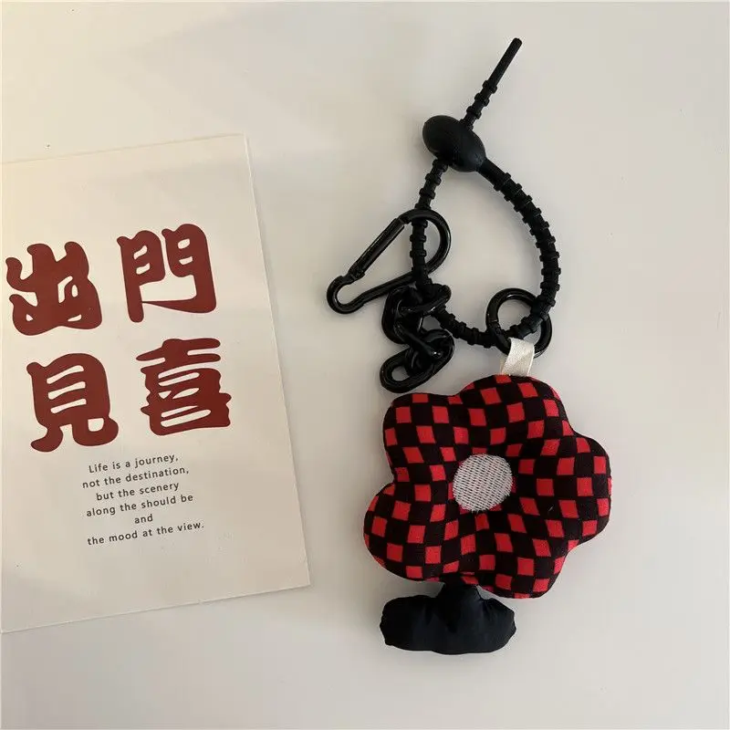 Cute Fabric Flower Keychains Korean Style Sweet Flower Bouquet Keyring Pendant For Backpack Bag Accessories Car Keys Keychain