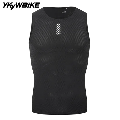 Imagen 1 del producto YKYWBIKE-Camiseta interior sin mangas de secado rápido para hombre, chalecos para bicicleta de montaña, camiseta deportiva de compresión para ciclismo