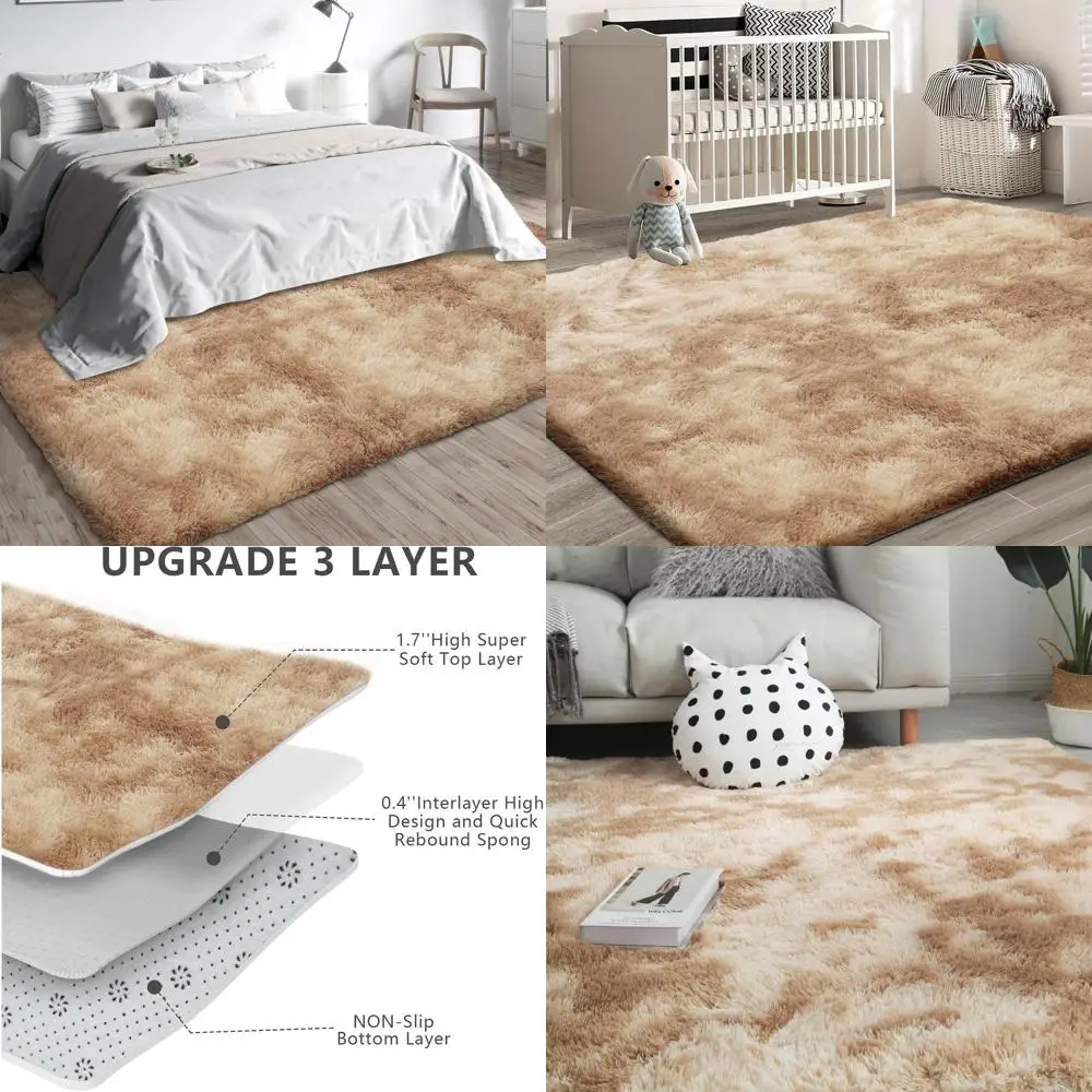 

Ковры для гостиной 5x8 футов, мягкие, подходят для спальни, общежития и детских комнат, цвет кэмел