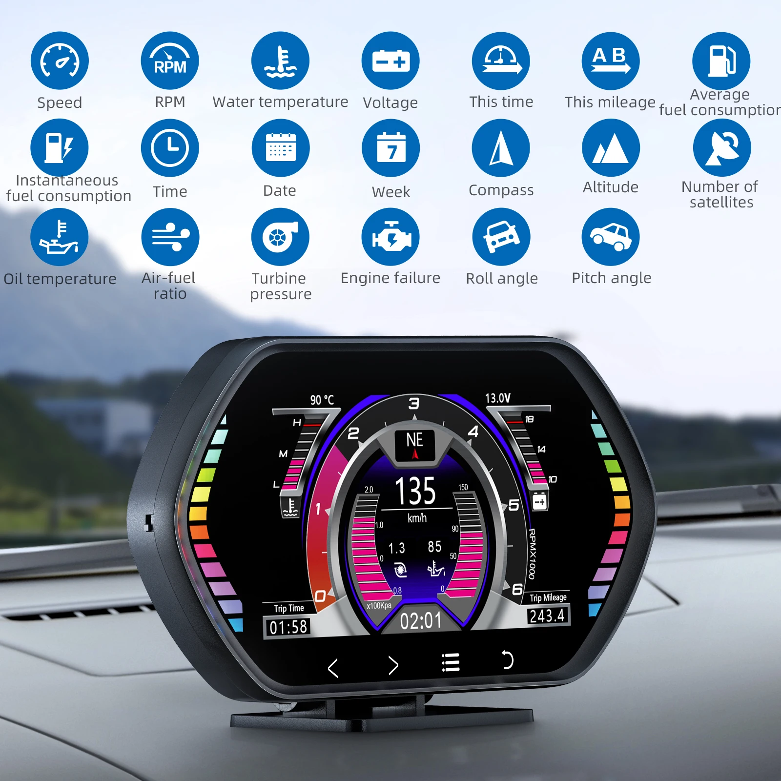F12 Car HUD Digital Speedomete - đánh giá và giá Hud Obd2 Multi Function Alarm