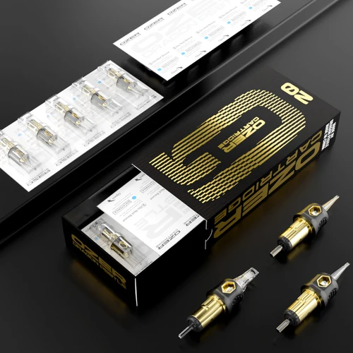 Imagen 2 del producto OZER 20 unids/lote agujas de cartucho de tatuaje delineador redondo aguja de tatuaje de seguridad esterilizada desechable para máquinas de tatuaje empuñaduras de tatuaje