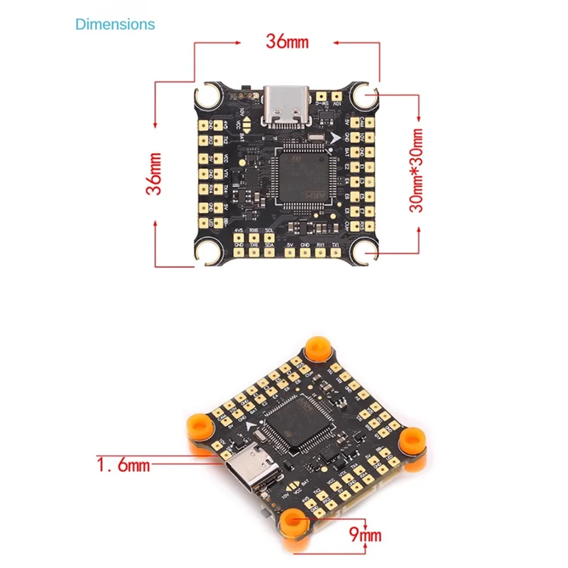 Contrôleur de vol AS96-F4530 V2 avec 45A 8 bits ESC double Gyroscope BEC FPV pièces de Drone pour Drone de course Freestyle FPV