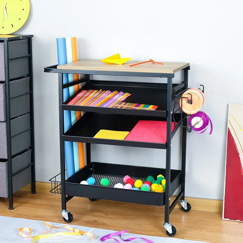 Household Products Teacher Crafts Supply Storage Organization Cart Rainbow Art Supplies Work Rolling Cart