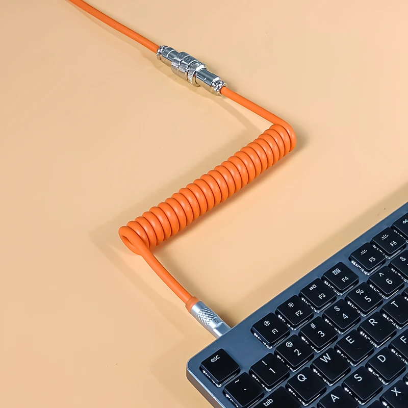 PU keyboard cable type C Coiled cable Mechanical keyboard wire USB keyboard cable Aviator Desktop Computer Aviation Connector