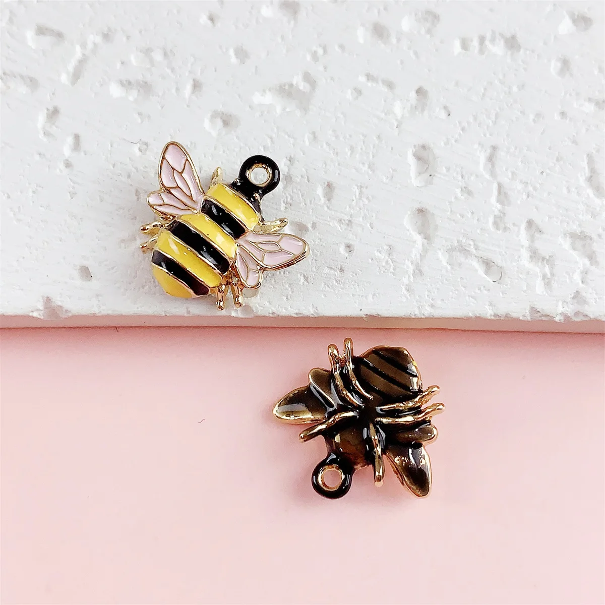 8pcs Diy Bee Front Back Enamel Charms for Jewelry Making Crafting Cute Earring Pendant Necklace Bracelet Charms - view 4