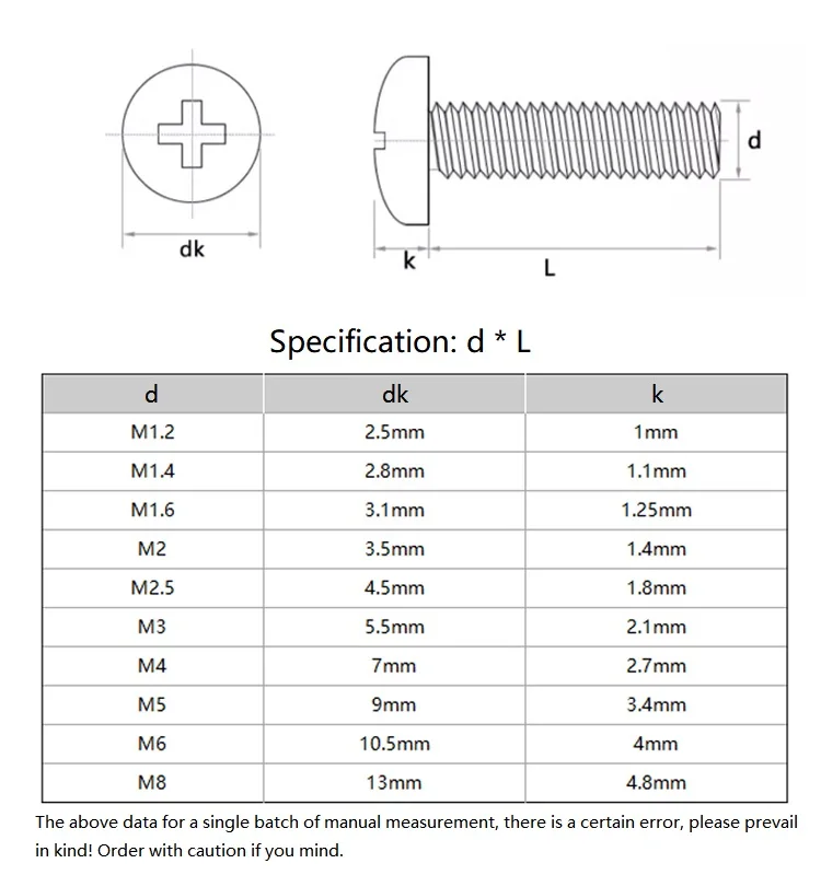 Beicai M1.2 - M8 Peek High Strength Temperature Resistant Phillips Pan Round Screw Plastic Insulated Bolt