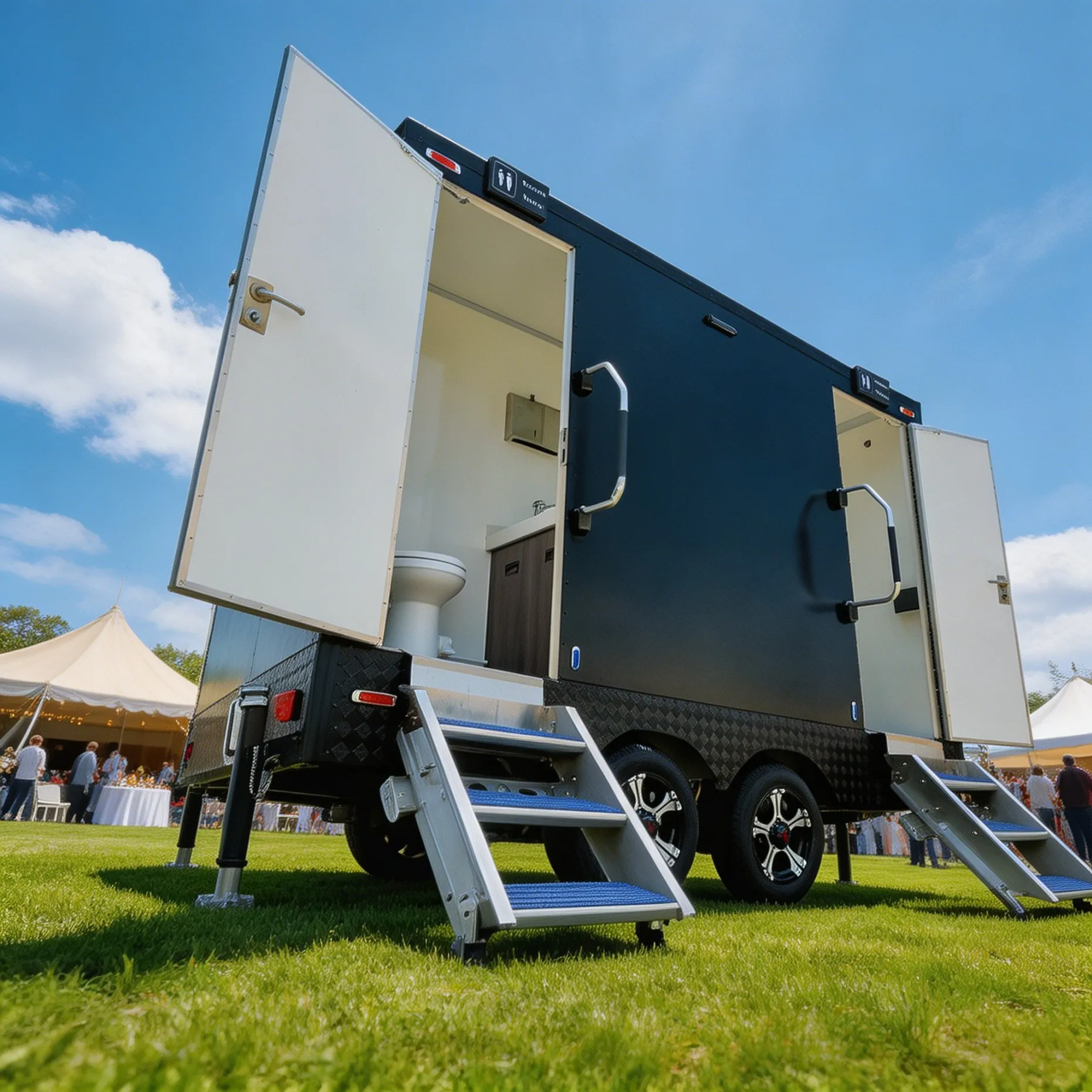 Outdoor Mobile Trailer Toilet Vip Restroom Trailer High Quality Luxury Wedding Bathroom Trailer for China Manufacturer