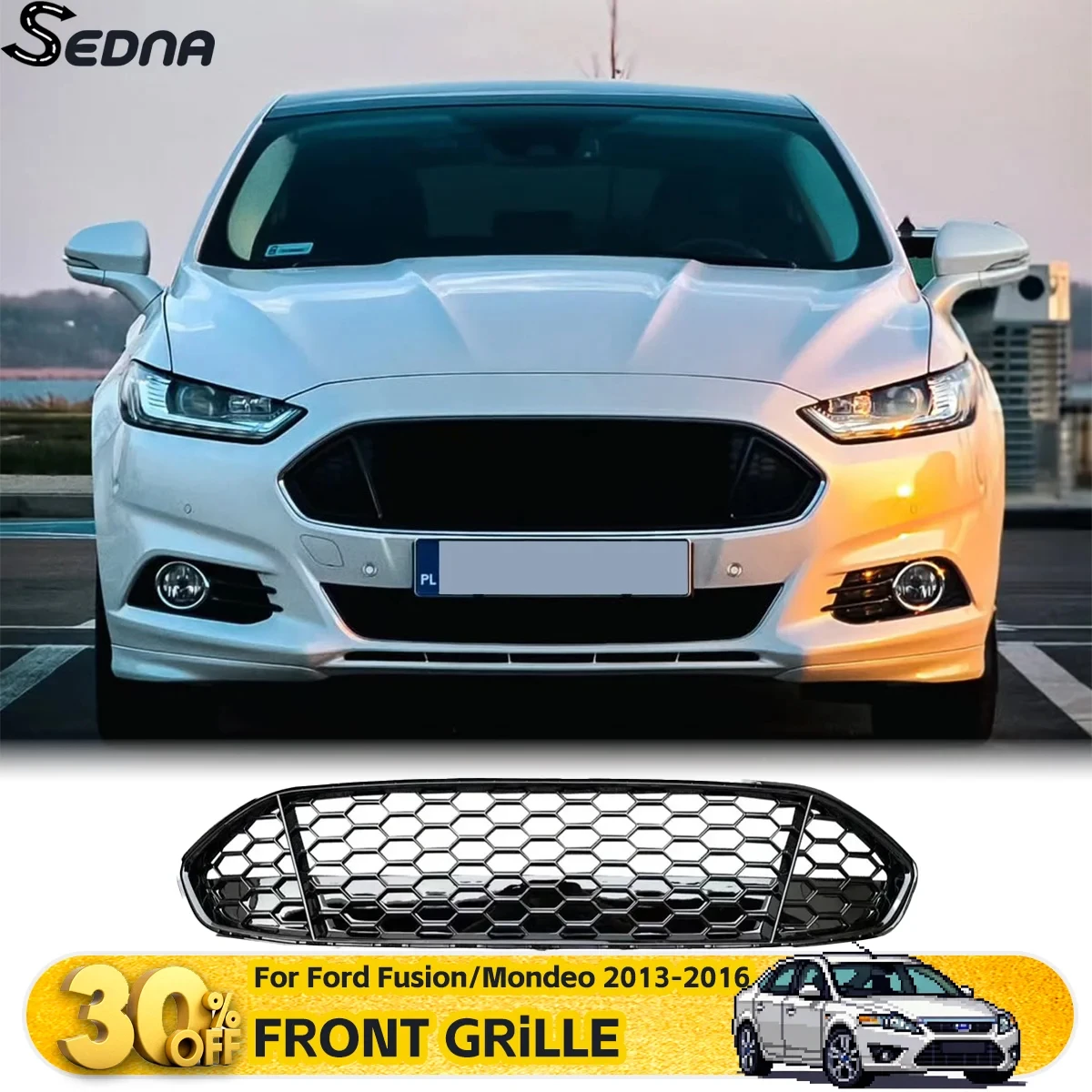 

Передняя решетка радиатора (гриль) для Ford Fusion/Mondeo 2013-2016, гоночная решетка, верхняя решетка бампера, аксессуары для тюнинга автомобиля