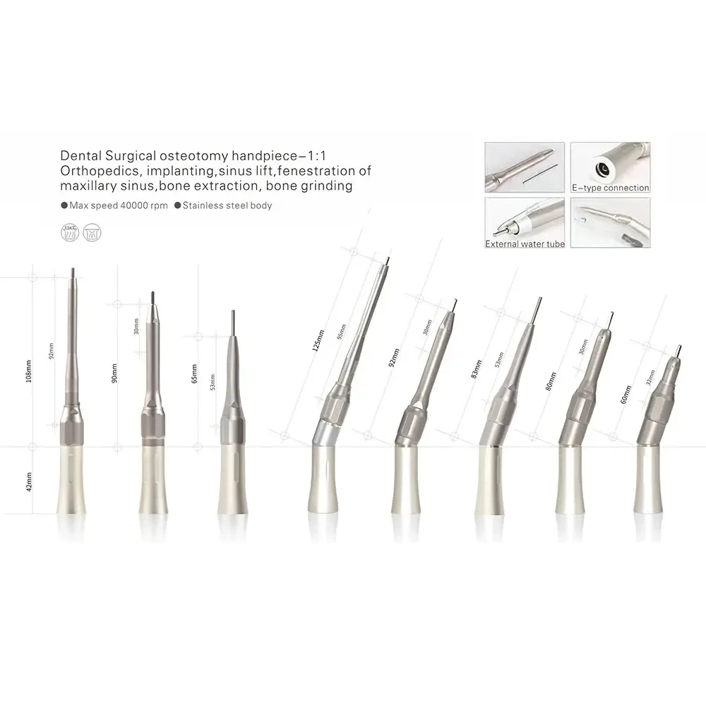 Dental Surgical Handpiece 20 Degree Angle Micro Surgery Straight Handpiece Denspay 1:1 Dental Surgical Osteotomy Handpiece