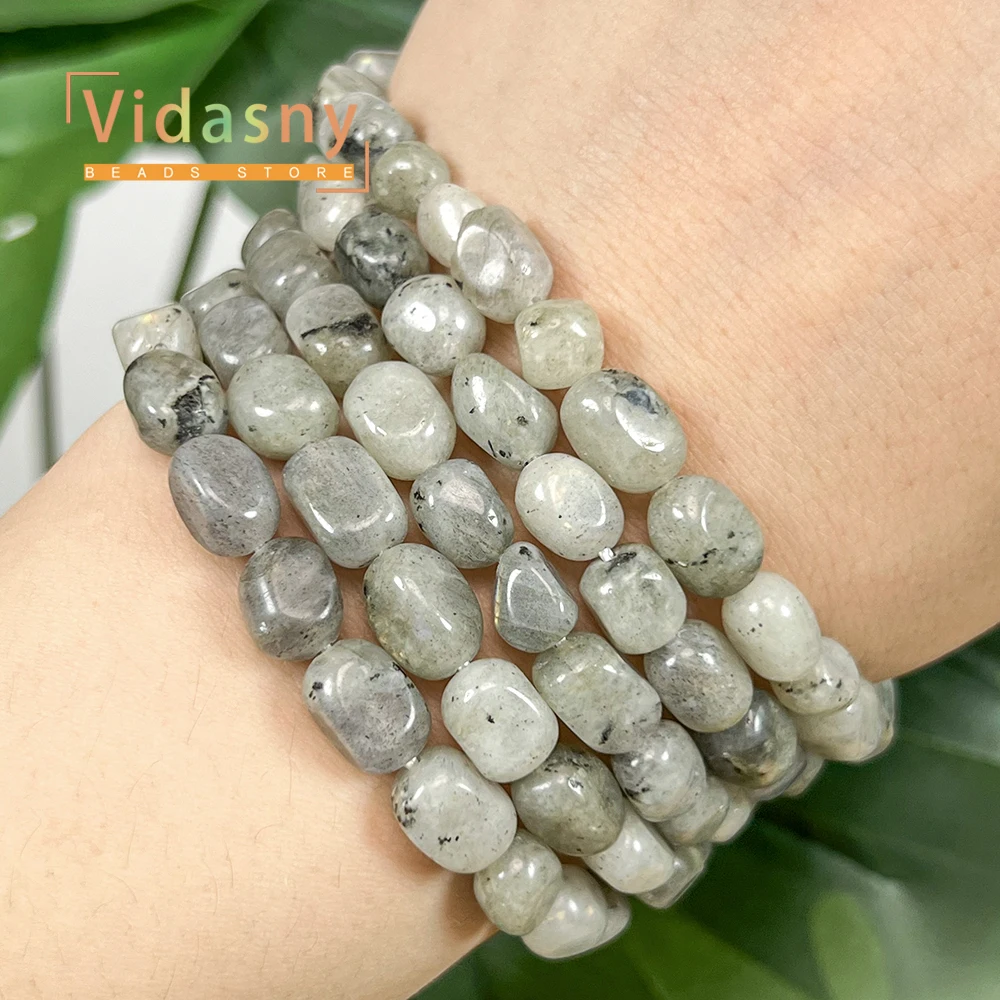 8-10mm Naturstein Labradorit Unregelmäßige Ovale Lose Perlen für Schmuckherstellung Handgefertigte DIY Armbänder Zubehör – Detail 8