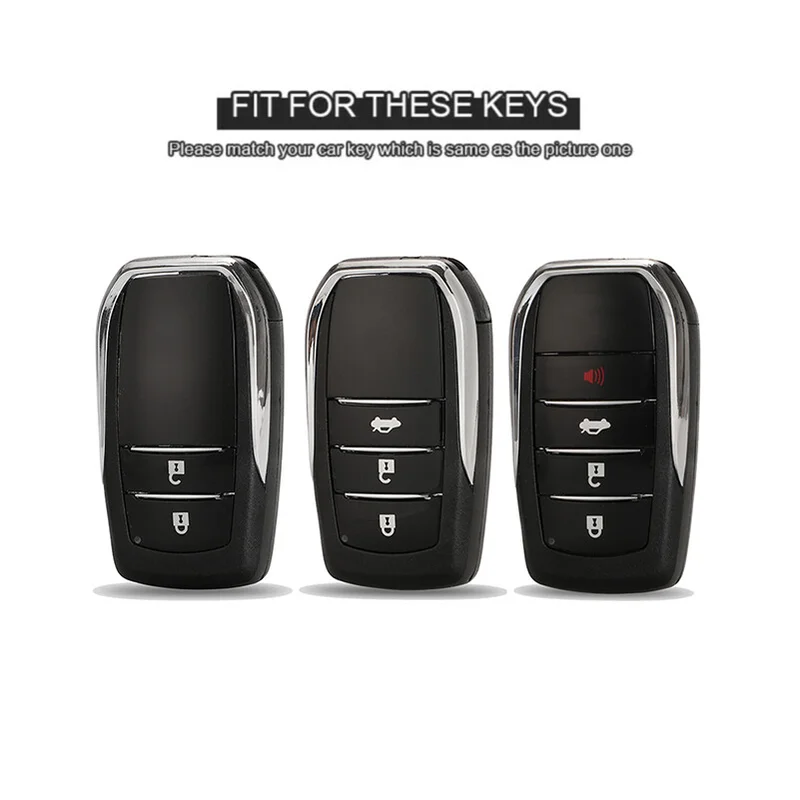 Z+ Zinc Alloy Car Remote Key Case Cover Chain Fob For Toyota Land Cruiser 2018-2021