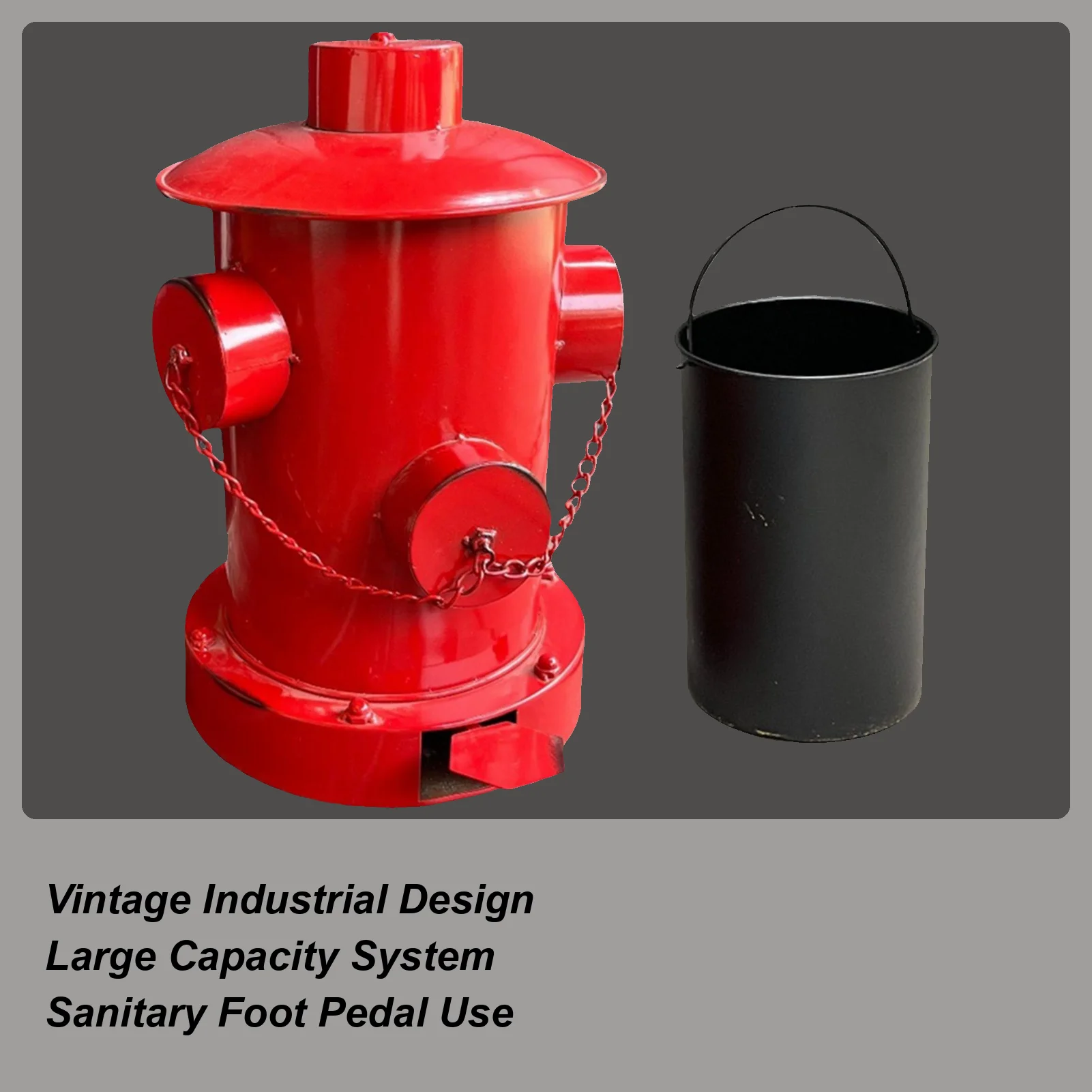 

Bathroom Trash Can Large Capacity Fire Hydrant Design Dustbins With Pedal Trash Bin With Lid For Outdoor Car Office Home Bedroom