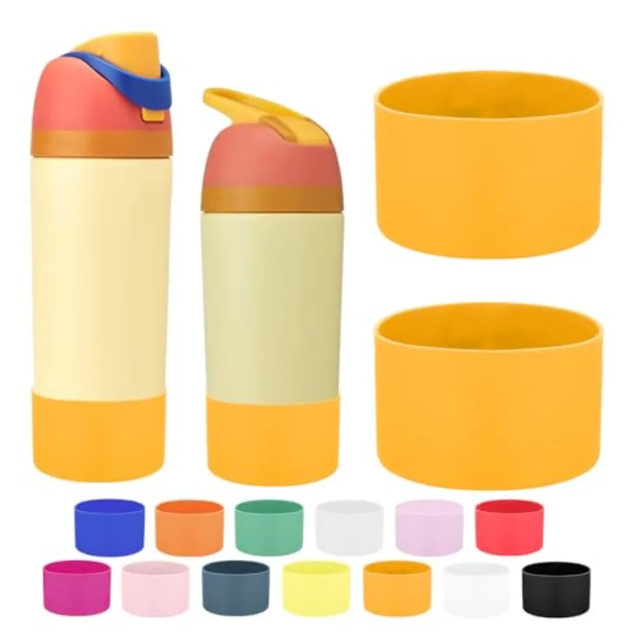 

2PCS Protective Boot Compatible with Owala Water Bottle 16 oz and14 oz, Silicone Boot Accessories for Owala FreeSip 16oz and Fl