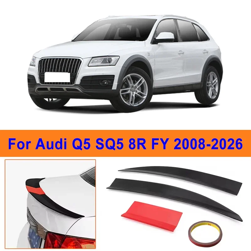 

For Audi Q5 SQ5 8R FY 2008-2026 3-Section ABS Rear Trunk Spoiler 115-125cm Adjustable Sports Decor Top Wing Car Exterior Parts