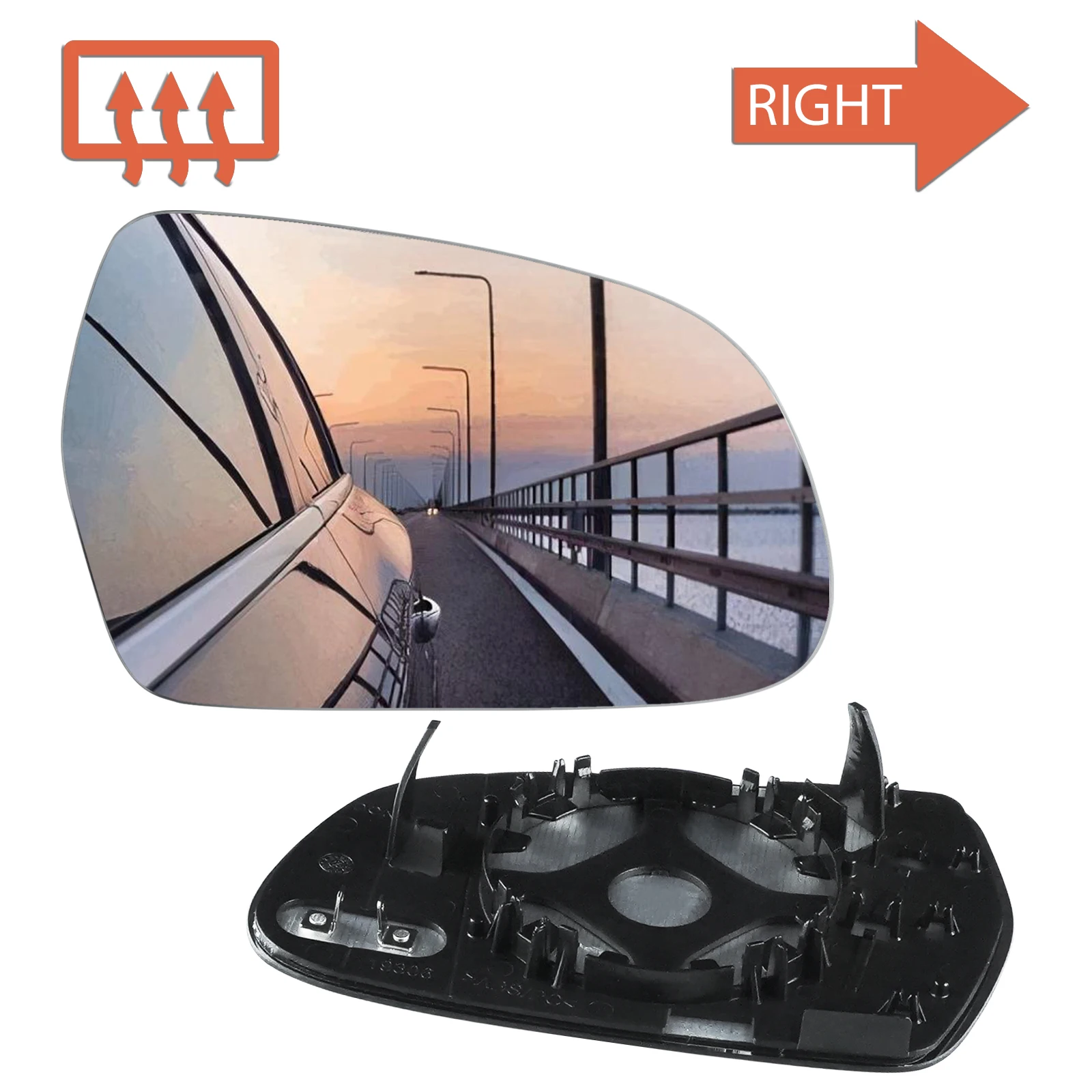 Convex Wing Door Rearview Mirror Glass Heated For Audi A3 8P A4 B8 A5 2010-2016